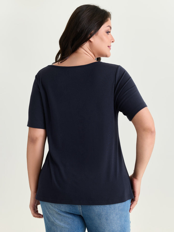 Supersoft Ruched V-Neck T-Shirt