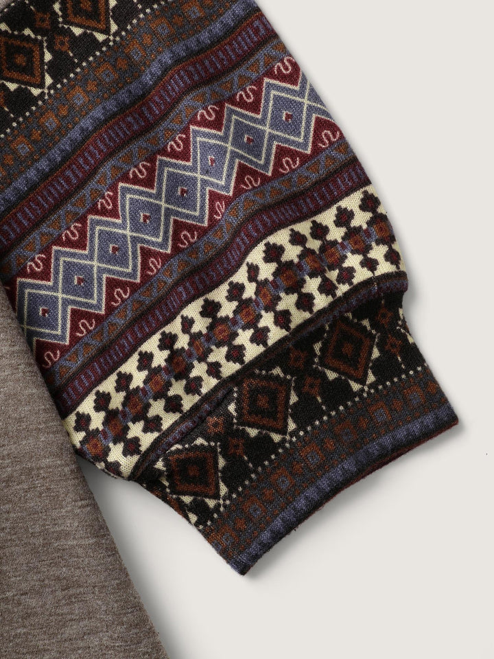 Supersoft Boho Stripes Spliced T-Shirt