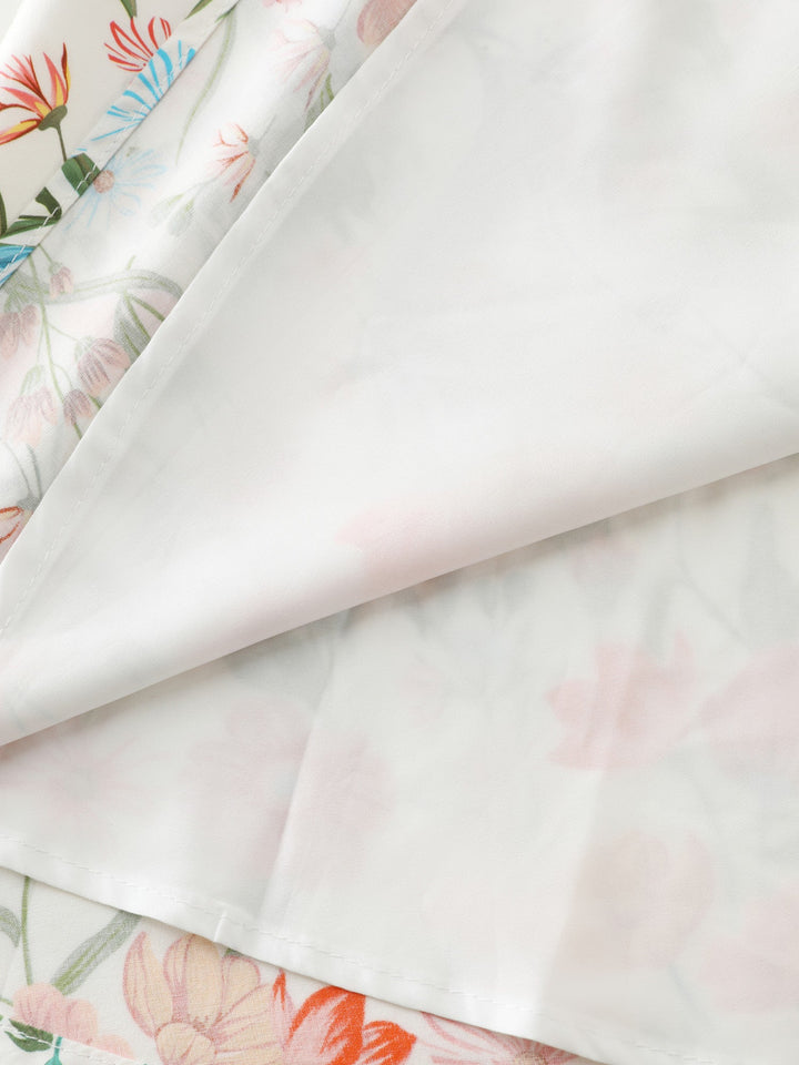 Floral Print Button Placket Maxi Dress