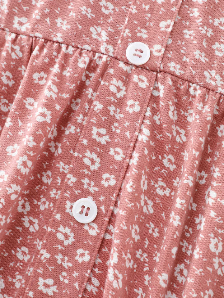 Floral Print Button Detail Mini Dress