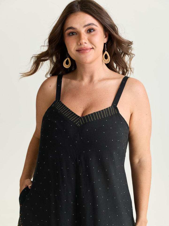 Boho Print Asymmetrical Hem Jumpsuit