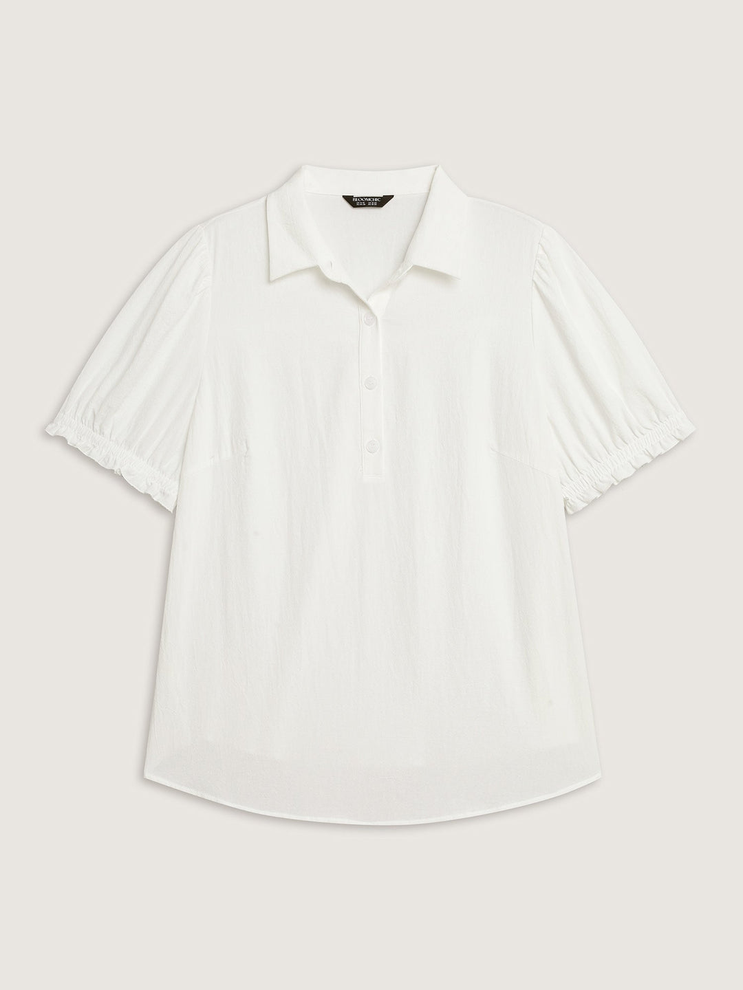 Pure Cotton Ruffled Puffy Sleeve Blouse
