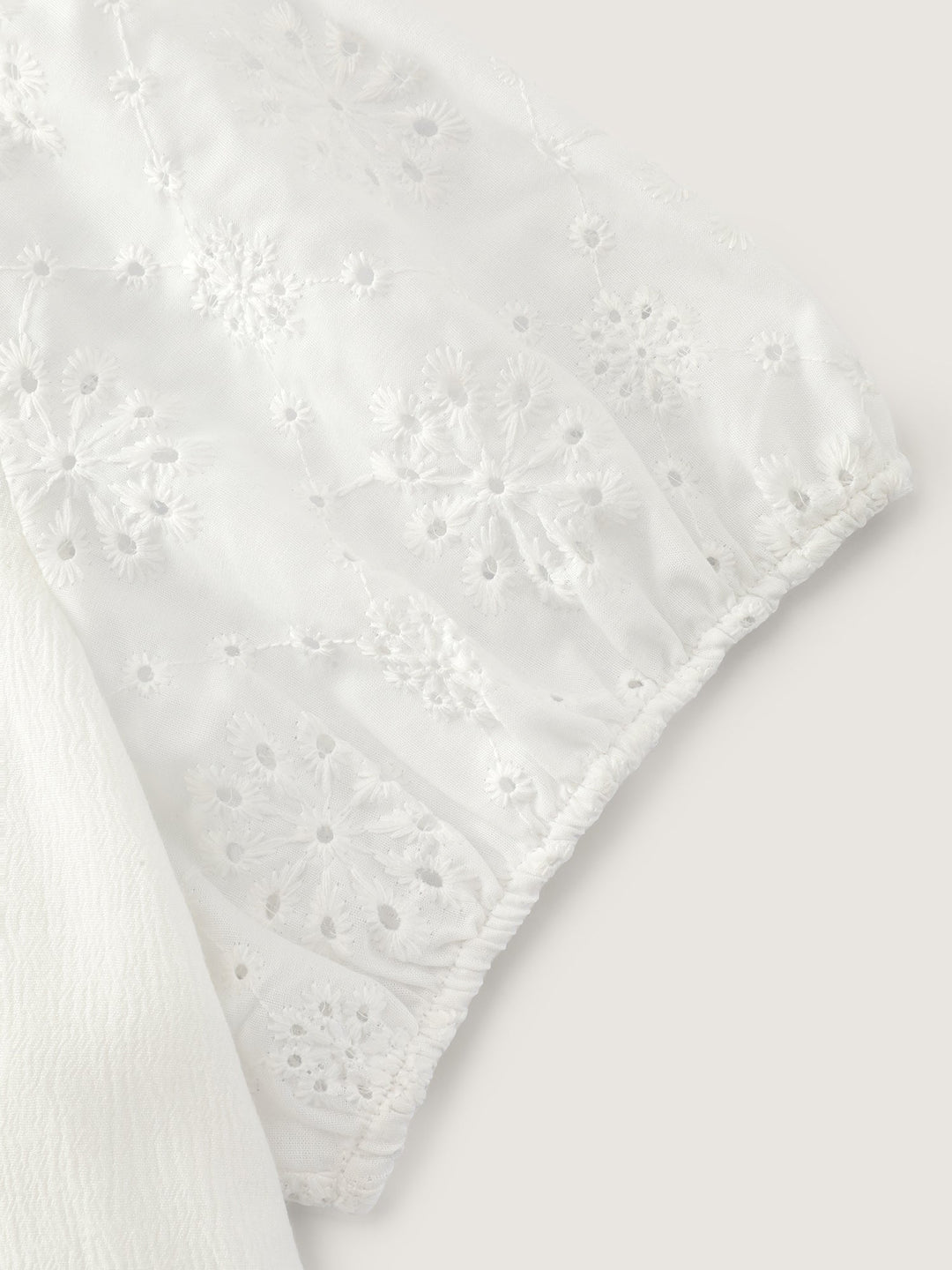 Cotton Floral Eyelet Trim Fit And Flare Blouse