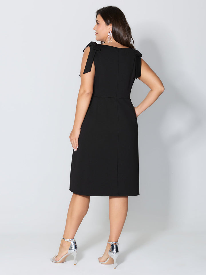 Shoulder Tie Sculpting Bodice Mini Dress