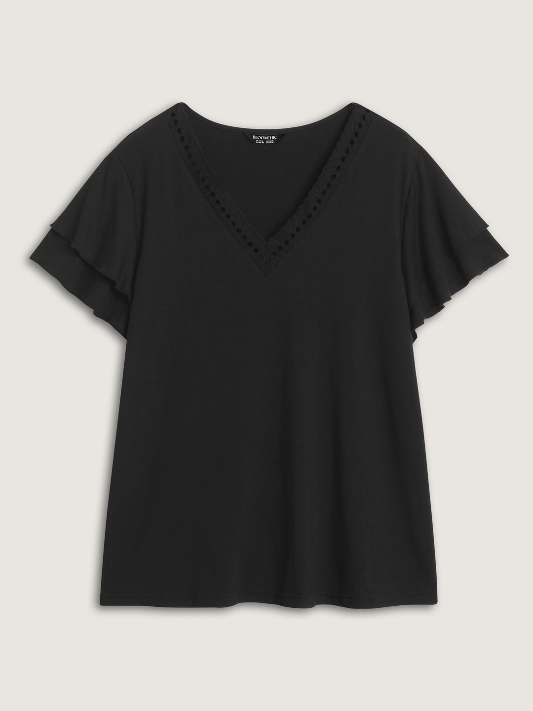 Supersoft Lace Trim Layered Sleeve T-Shirt