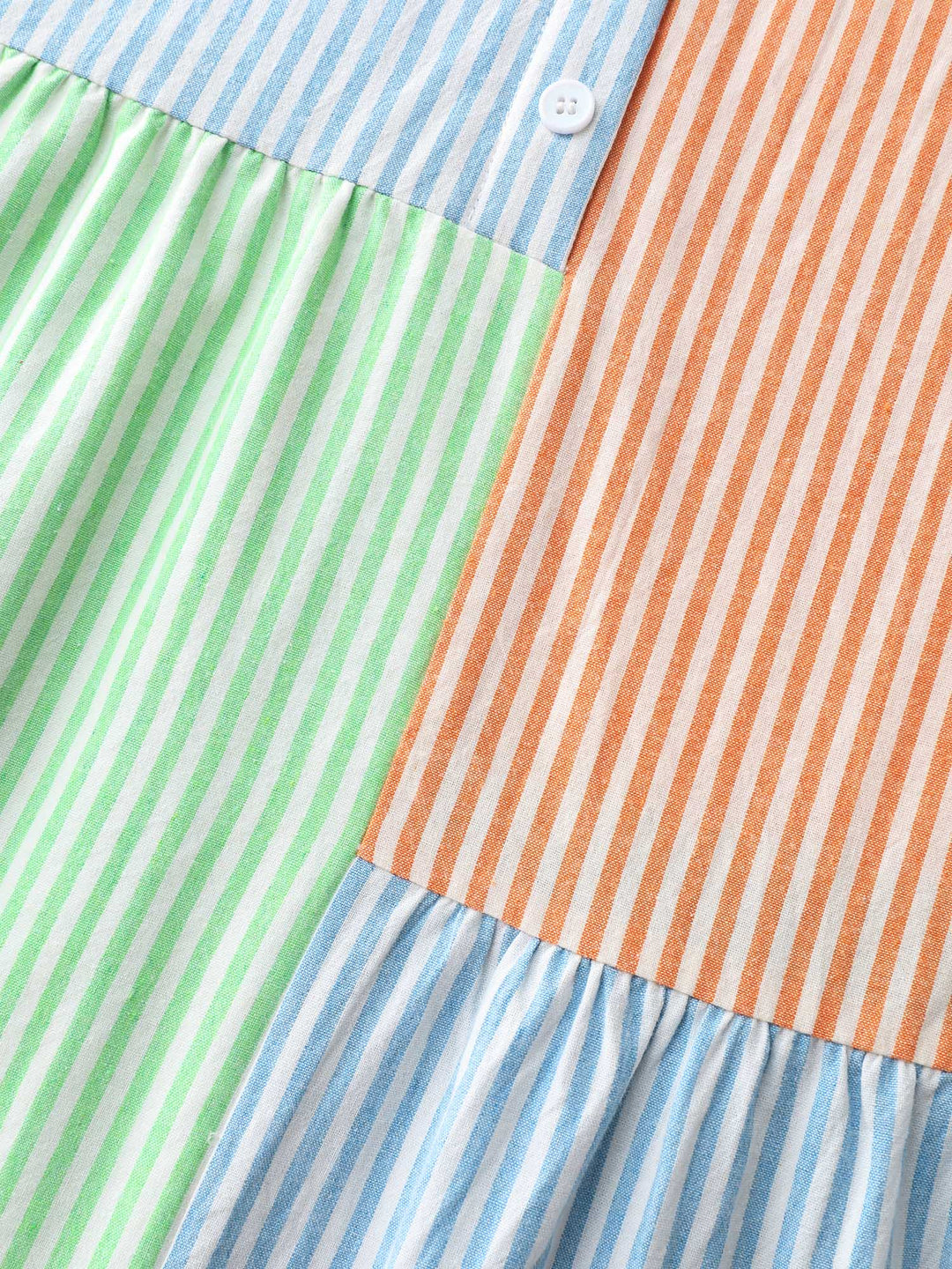 Pastel Stripe Collage Print Layered Mini Dress