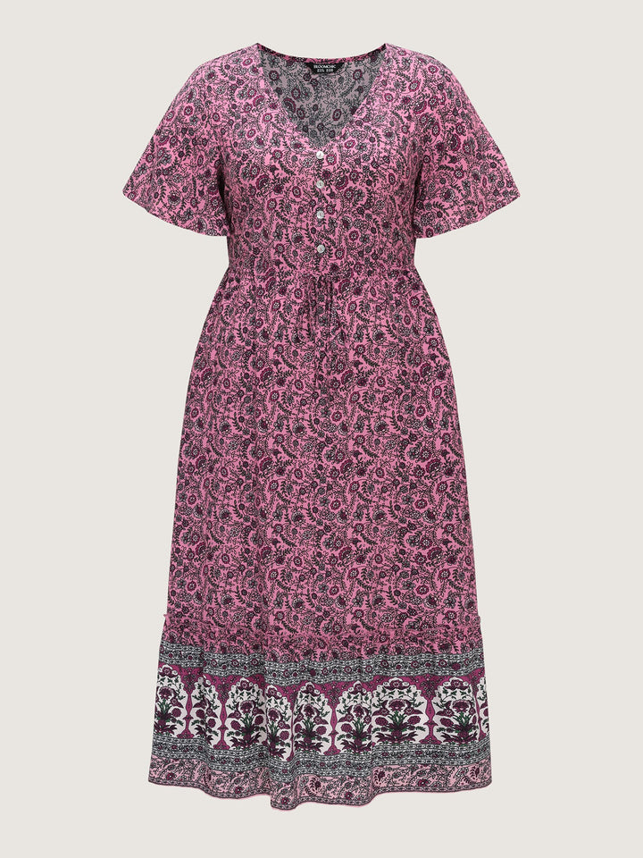 Supersoft Floral Color Contrast Print Maxi Dress