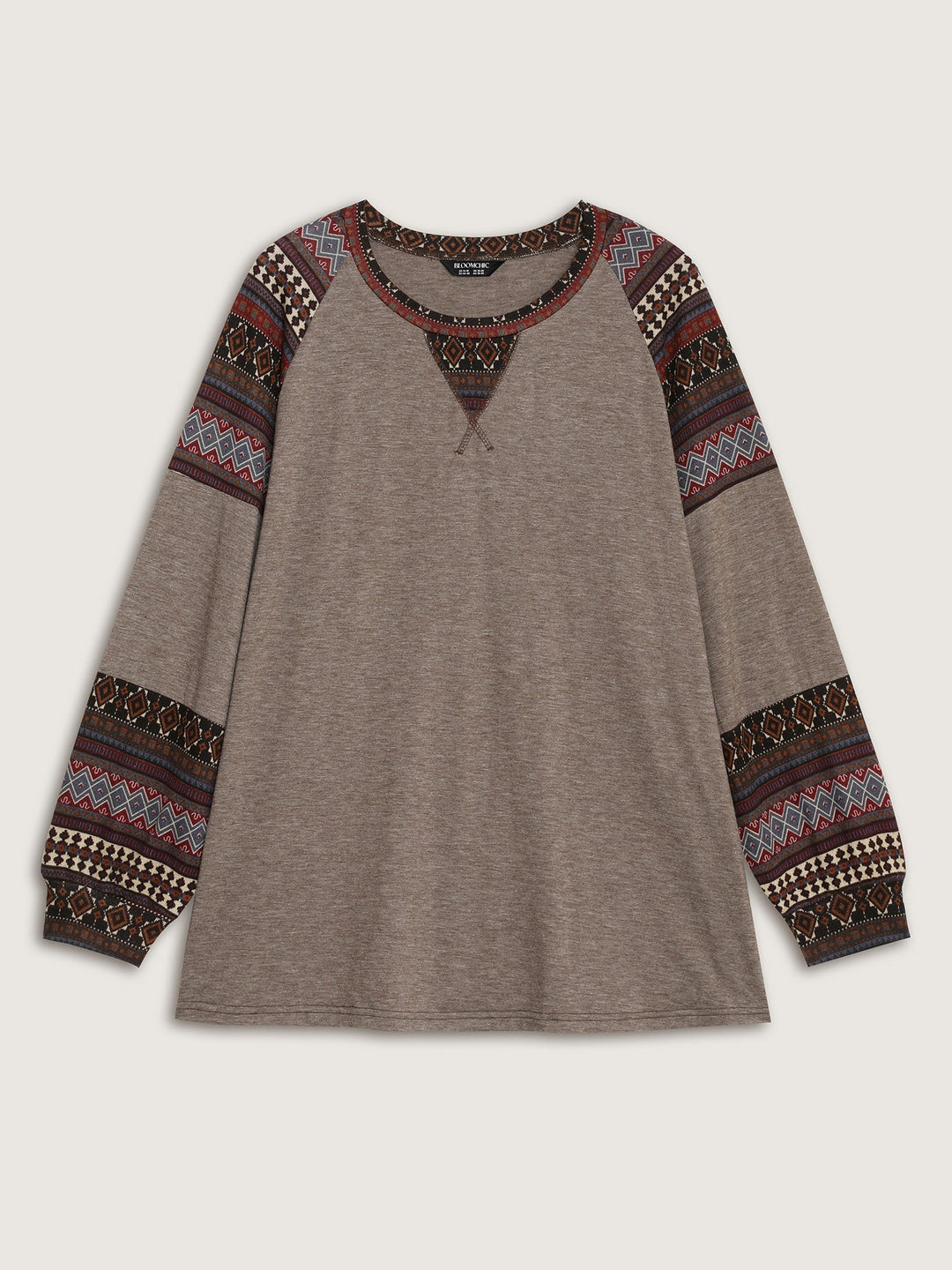 Supersoft Boho Stripes Spliced T-Shirt