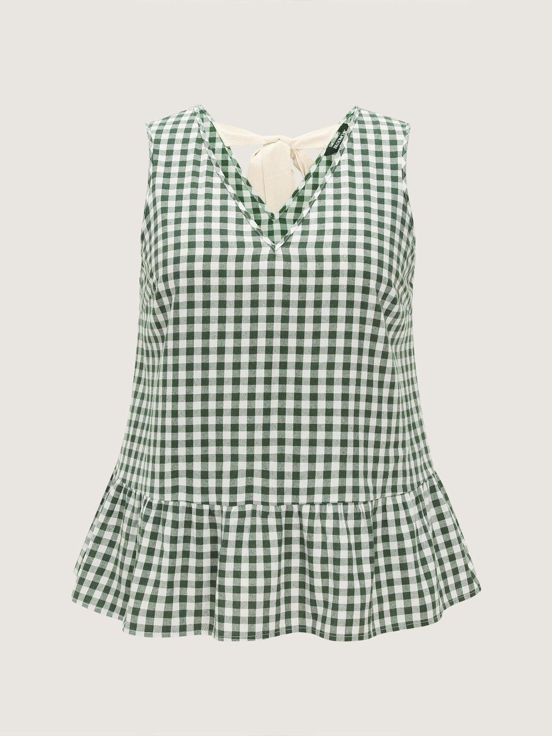 Supersoft Check Print Open Back Blouse