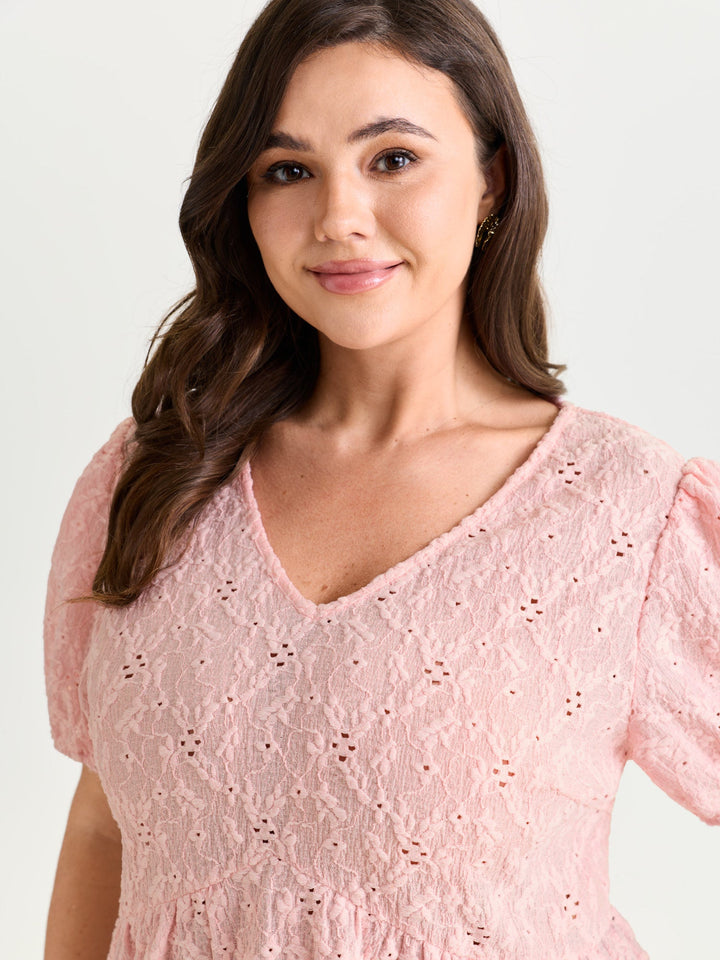 Back Bow Tie Textured Top