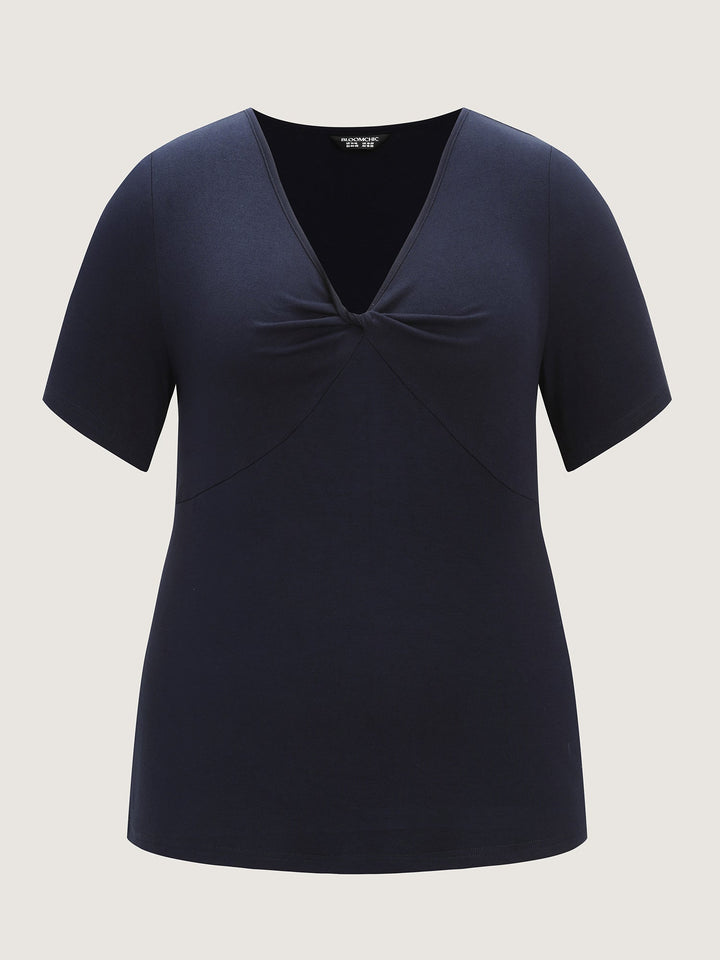 Supersoft Ruched V-Neck T-Shirt