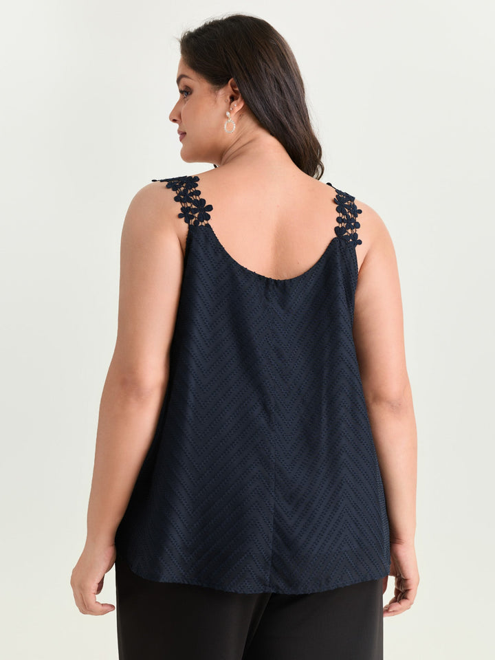 Lace Trim Flowy Tank Top