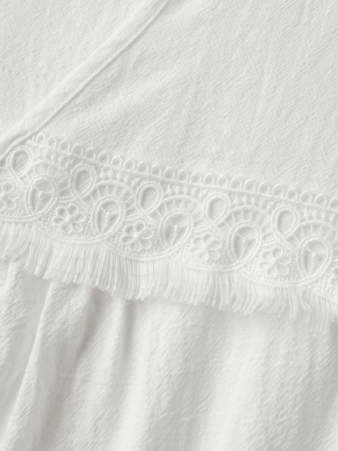 Pure Cotton Sheer Lace Trim Blouse