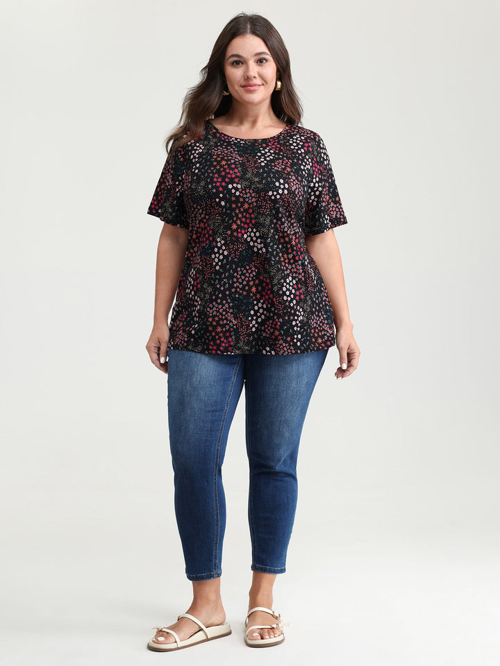 Pure Cotton Dense Floral Print T-Shirt