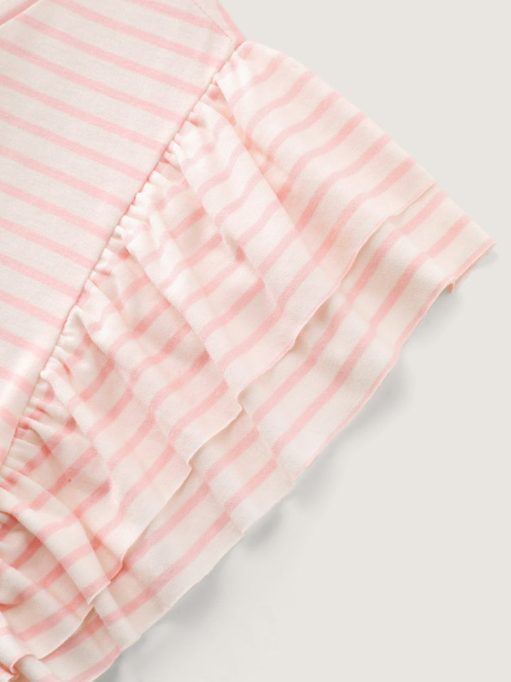 Supersoft Stretchy Sheer Ruffled Sleeve T-Shirt