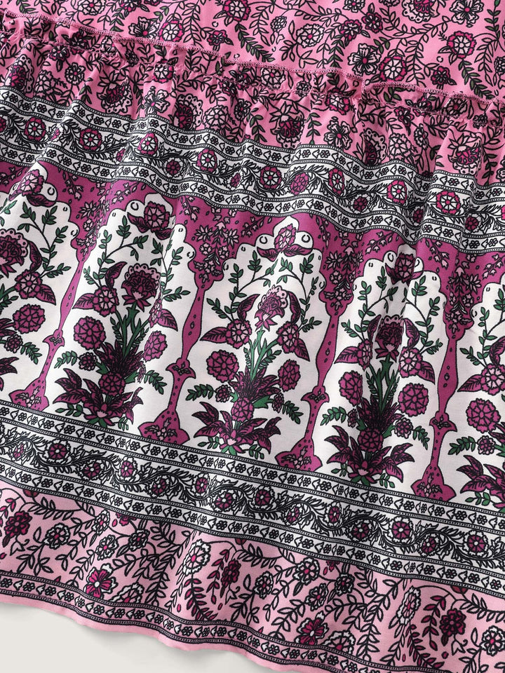 Supersoft Floral Color Contrast Print Maxi Dress