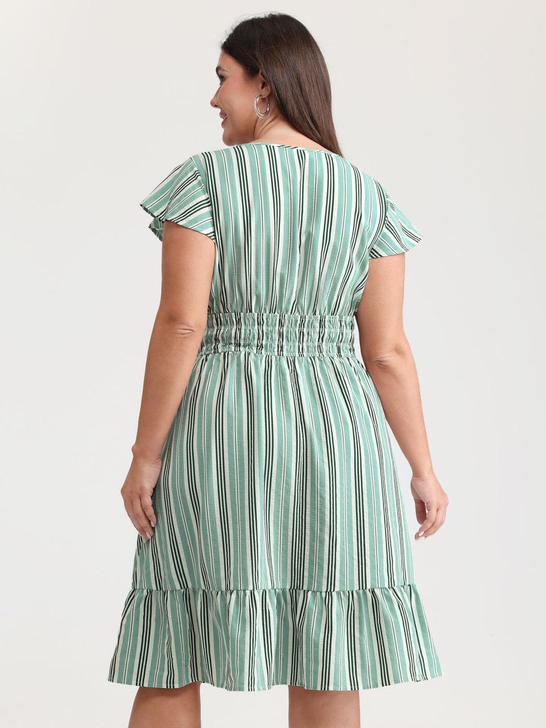 Breezy Stripe Print Pockets Mini Dress