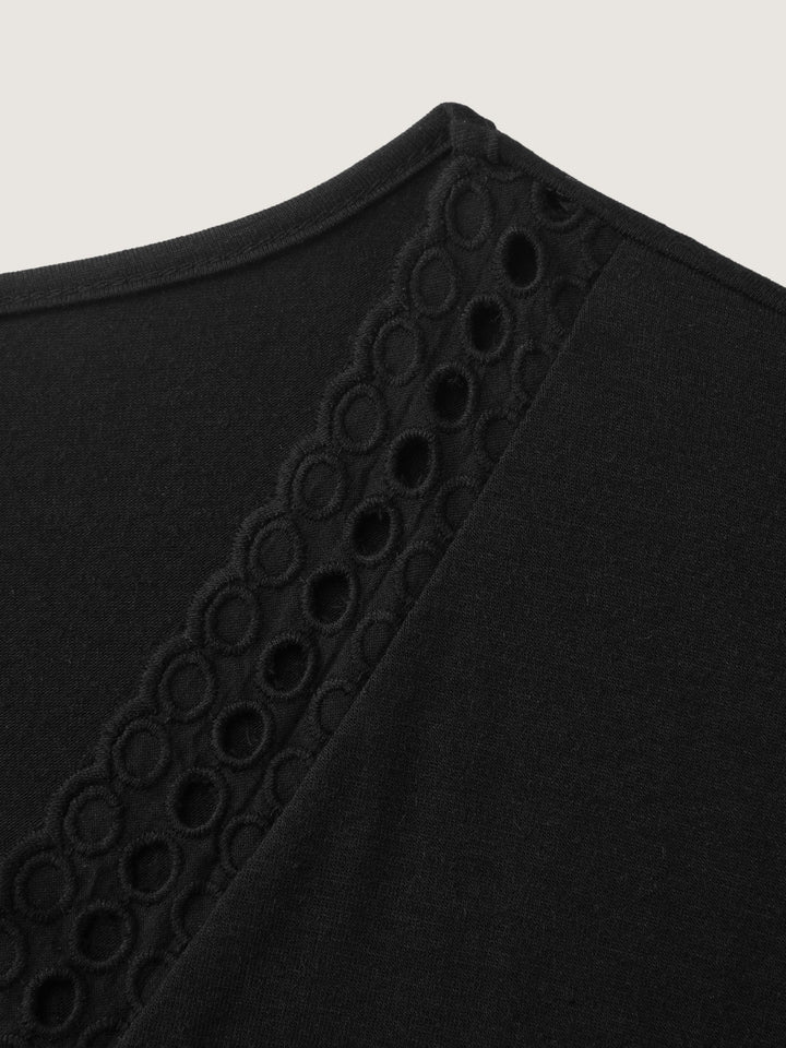 Supersoft Lace Trim Layered Sleeve T-Shirt