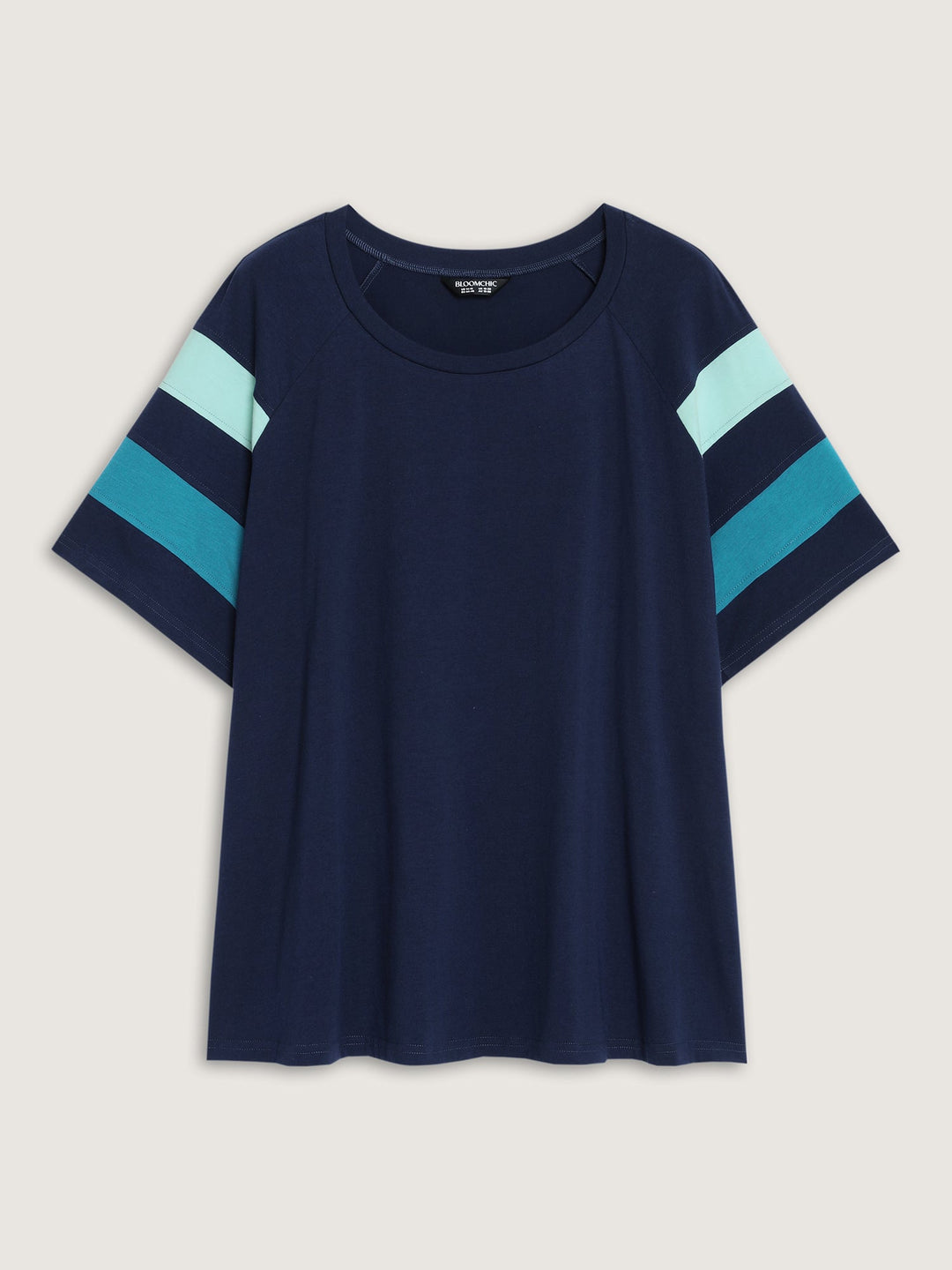 Supersoft Colorblock Sleeve Round Neck T-Shirt