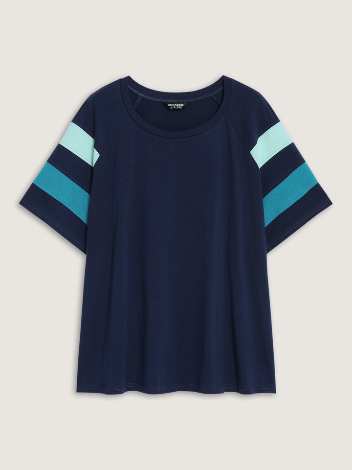 Supersoft Colorblock Sleeve Round Neck T-Shirt
