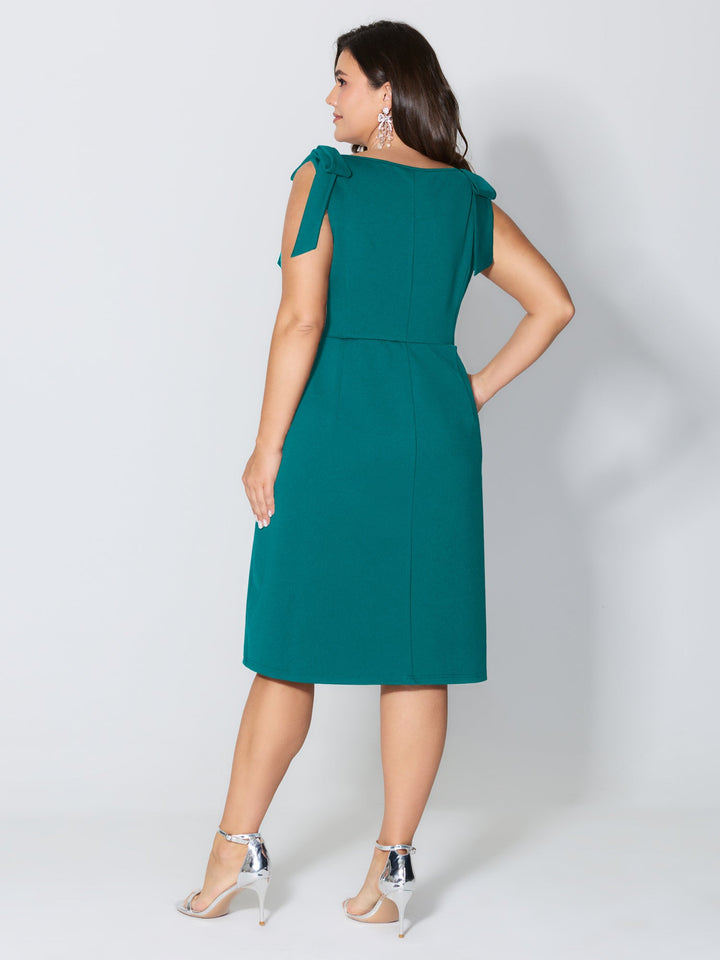 Shoulder Tie Sculpting Bodice Mini Dress