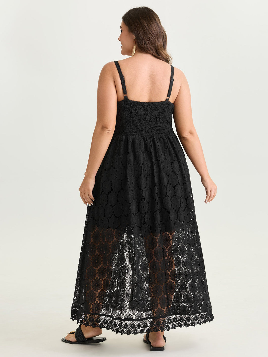 Lace Trim Sheer Cami Romper