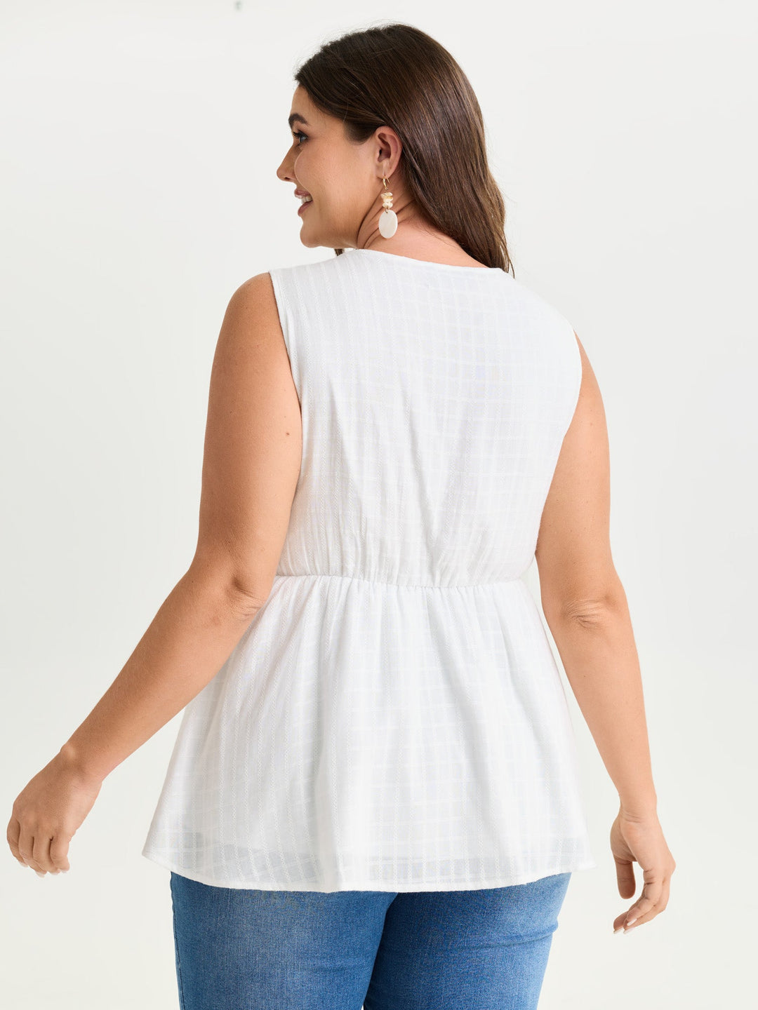 Pure Cotton Jacquard Embroidered Tank Top