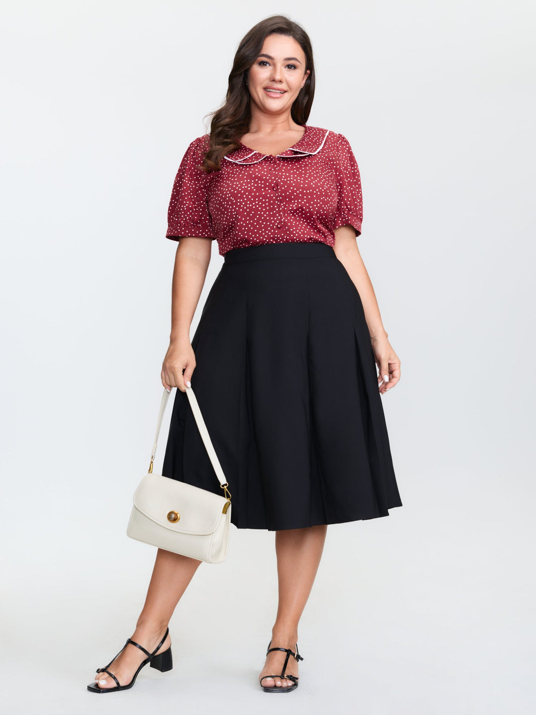 Doll Collar Retro Polka Dots Blouse