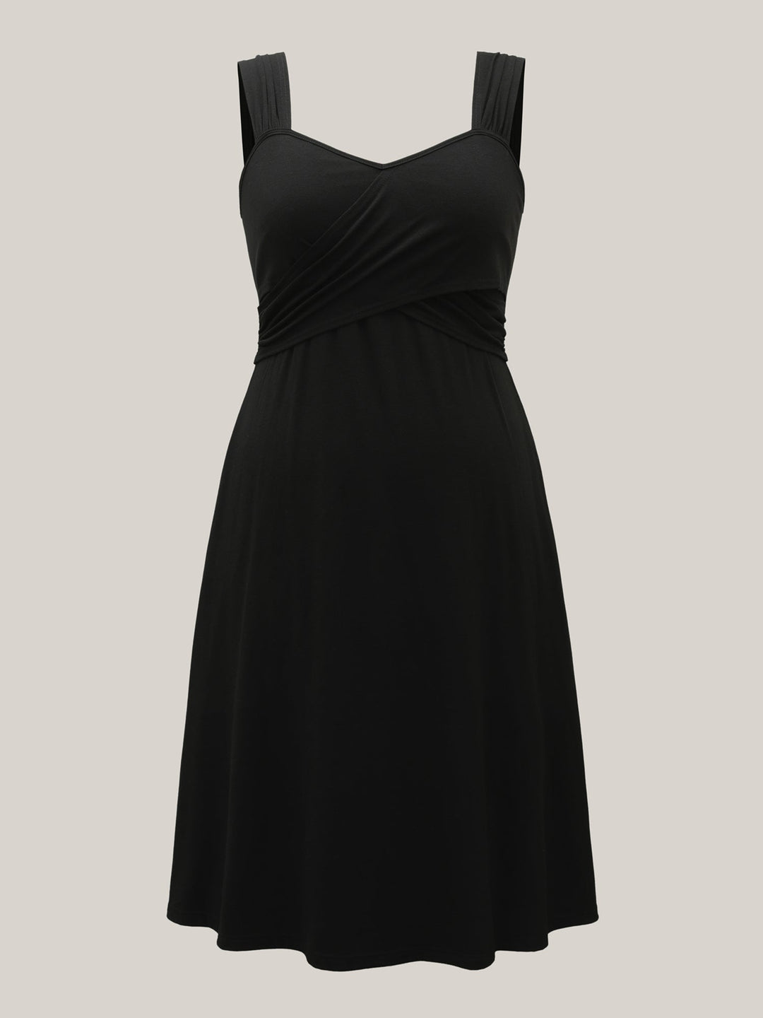 Crosswrap Bodice Pockets Midi Dress