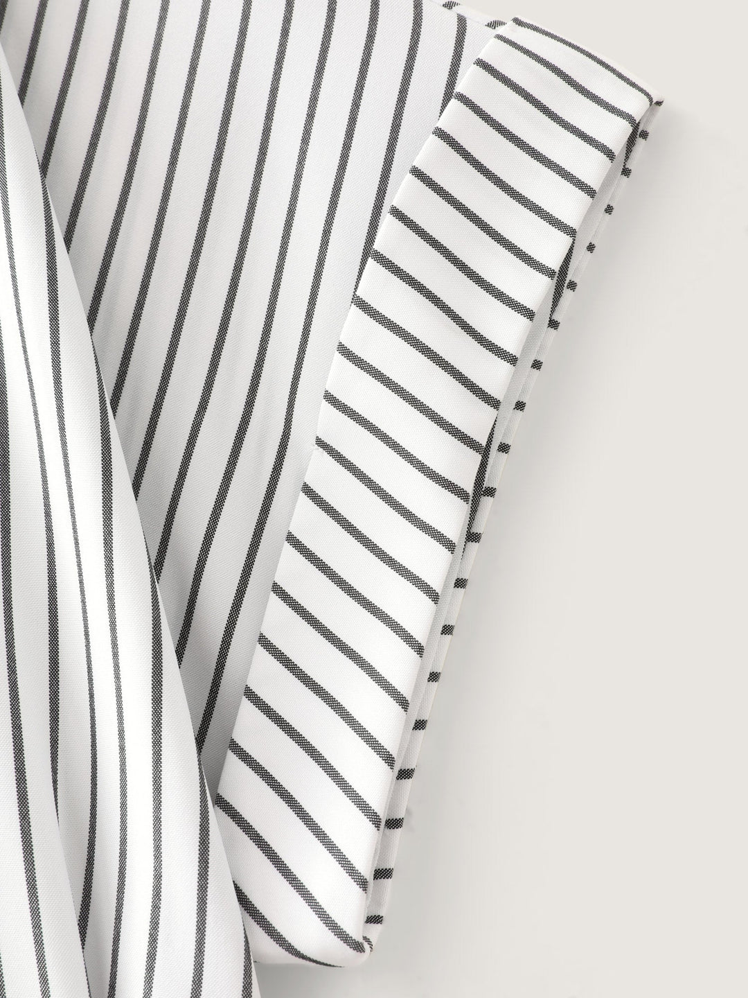 Striped Print Cinched-Waist Button-Down Shirt
