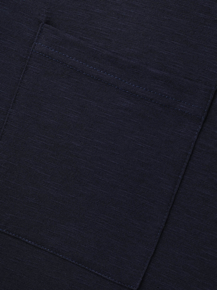 Solid Split Neck Button Detail T-Shirt