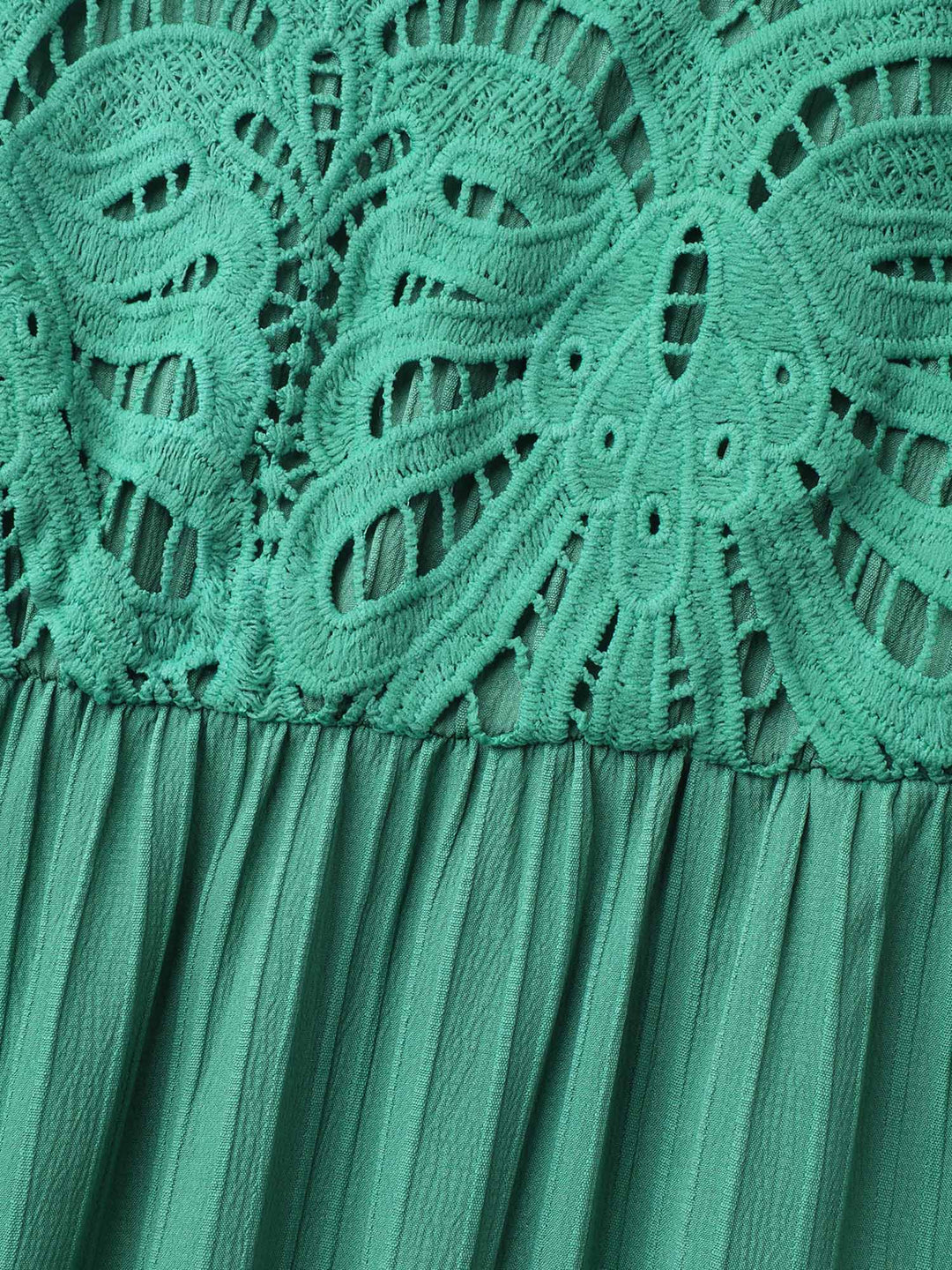 Lace Cut-Out Flutter Sleeve Midi Dress