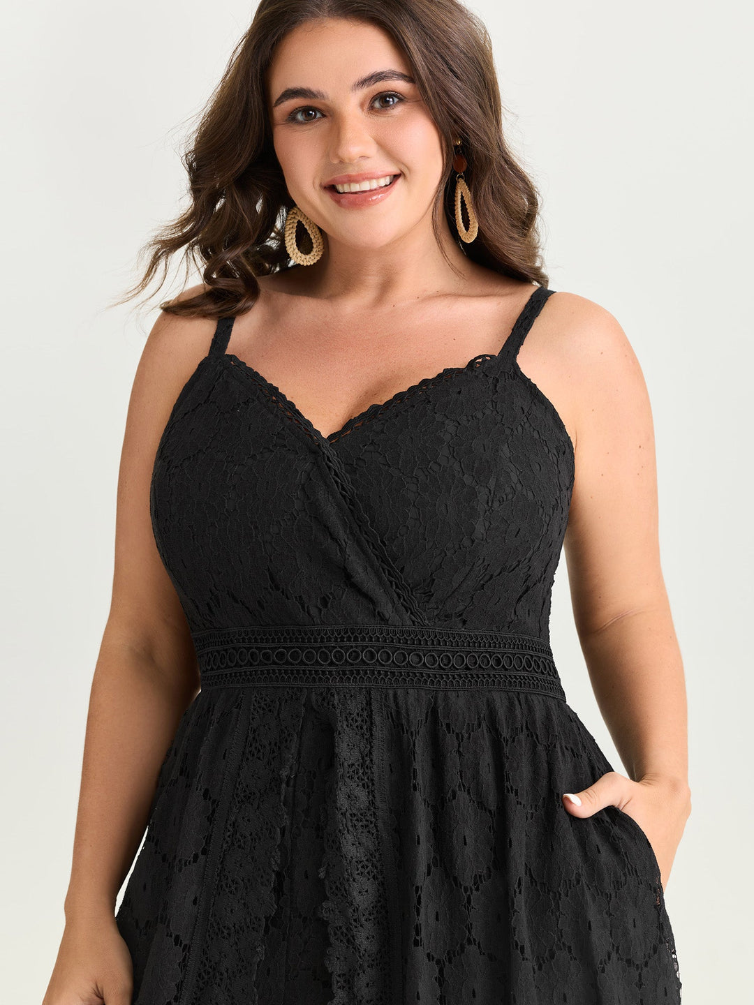 Lace Trim Sheer Cami Romper