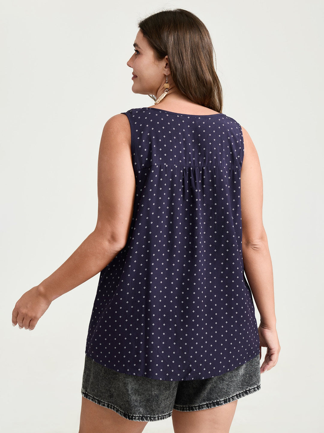 Supersoft Webbed Button Placket Tank Top