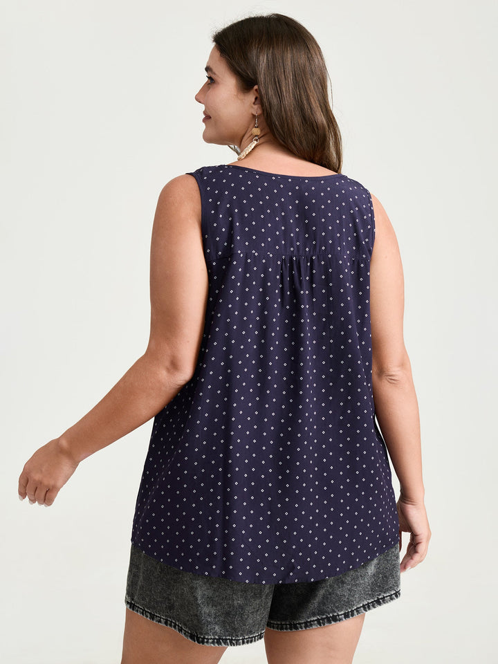 Supersoft Webbed Button Placket Tank Top