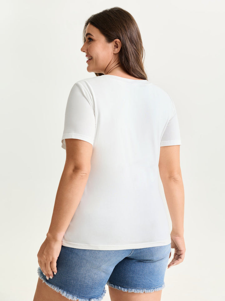 Supersoft Supportive Bra Square Neckline Fitted T-Shirt