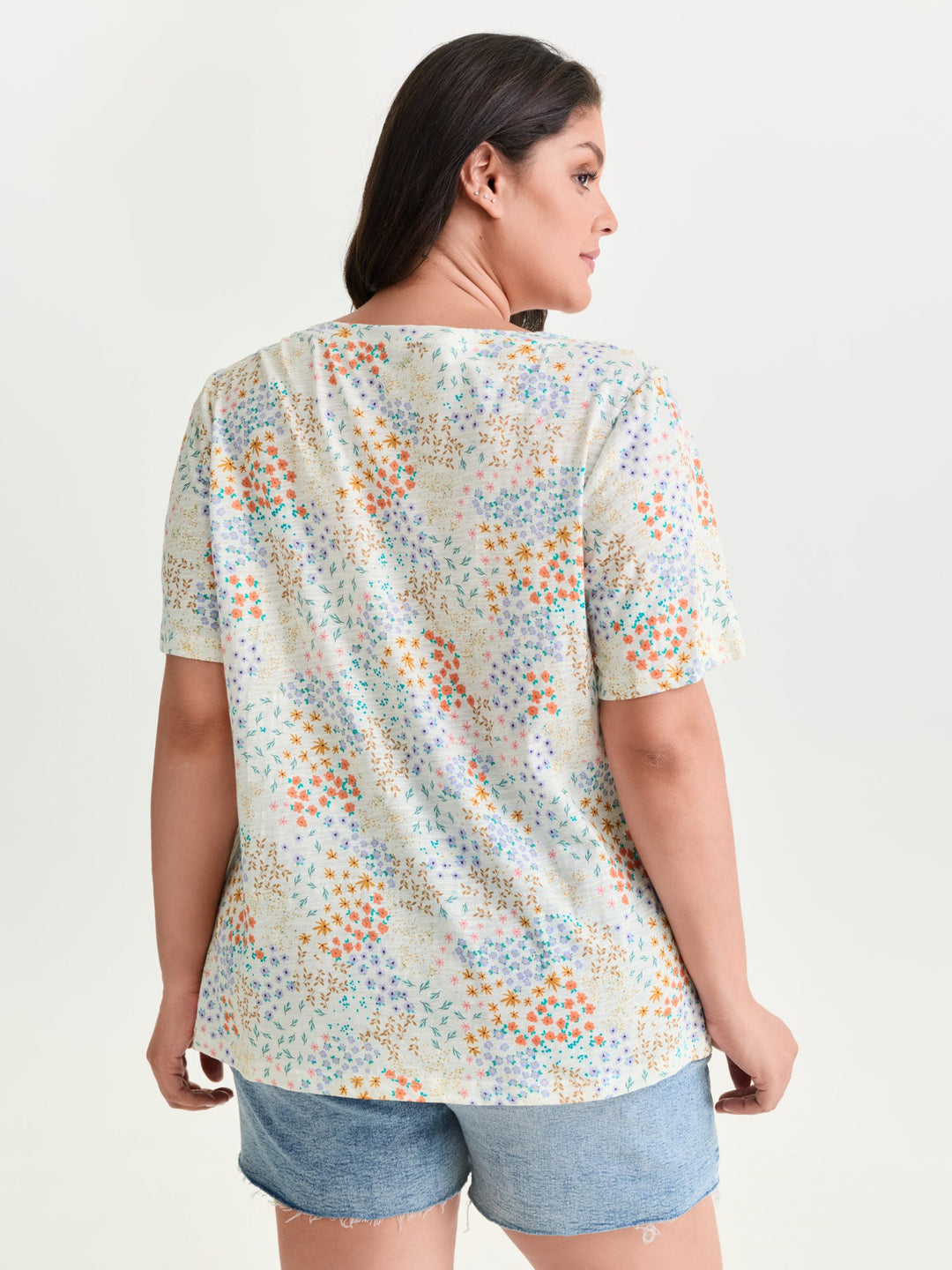 Pure Cotton Dense Floral Print T-Shirt
