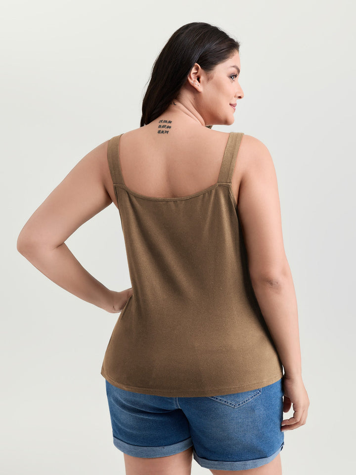 Supersoft Adjustable Shoulder Strap Plain Tank Top