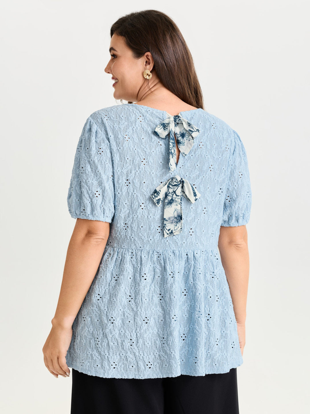 Back Bow Tie Textured Top