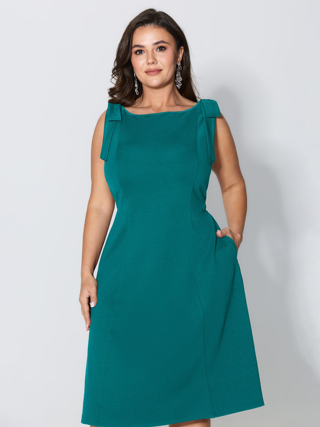 Shoulder Tie Sculpting Bodice Mini Dress