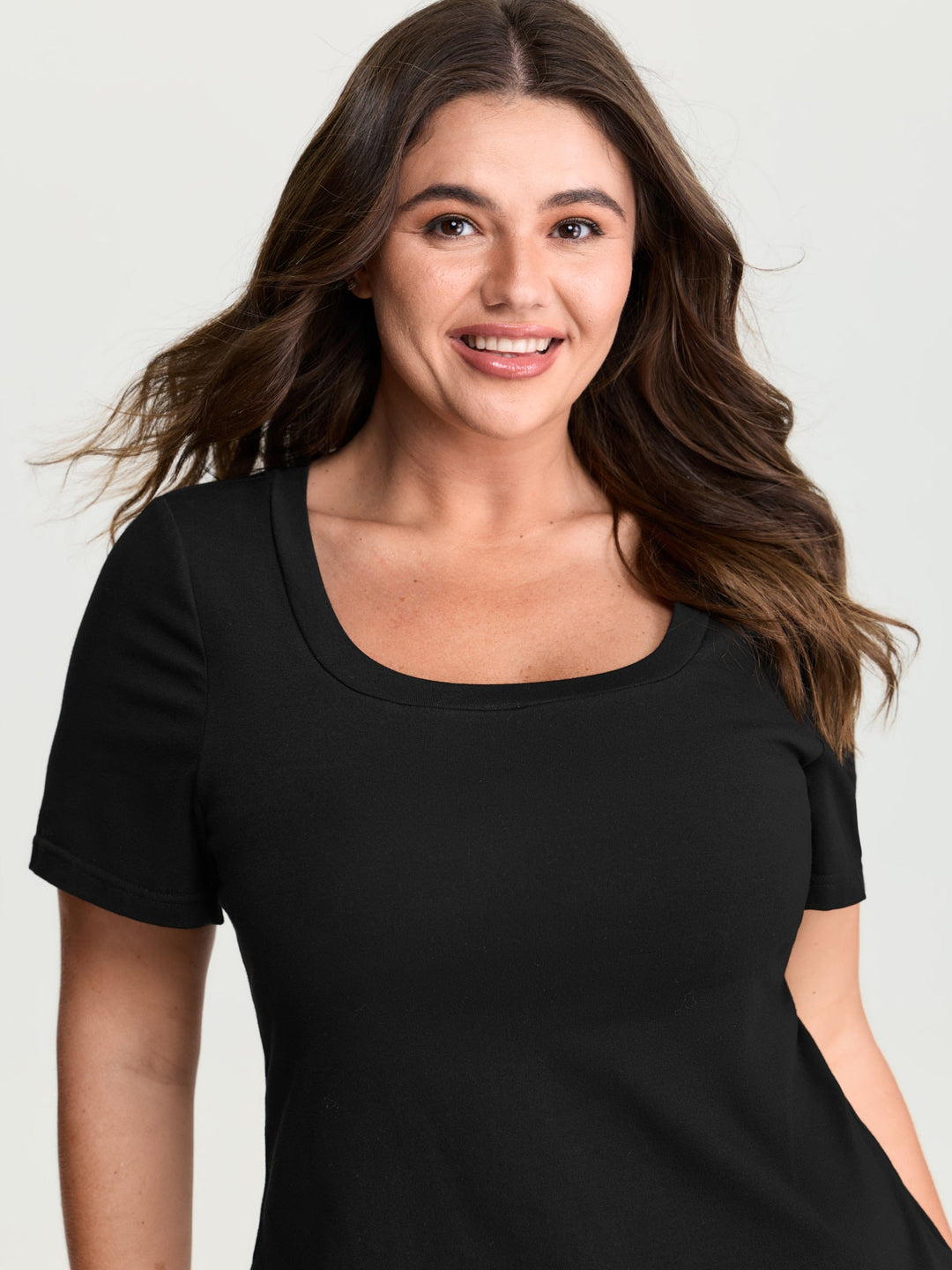 Supersoft Supportive Bra Square Neckline Fitted T-Shirt