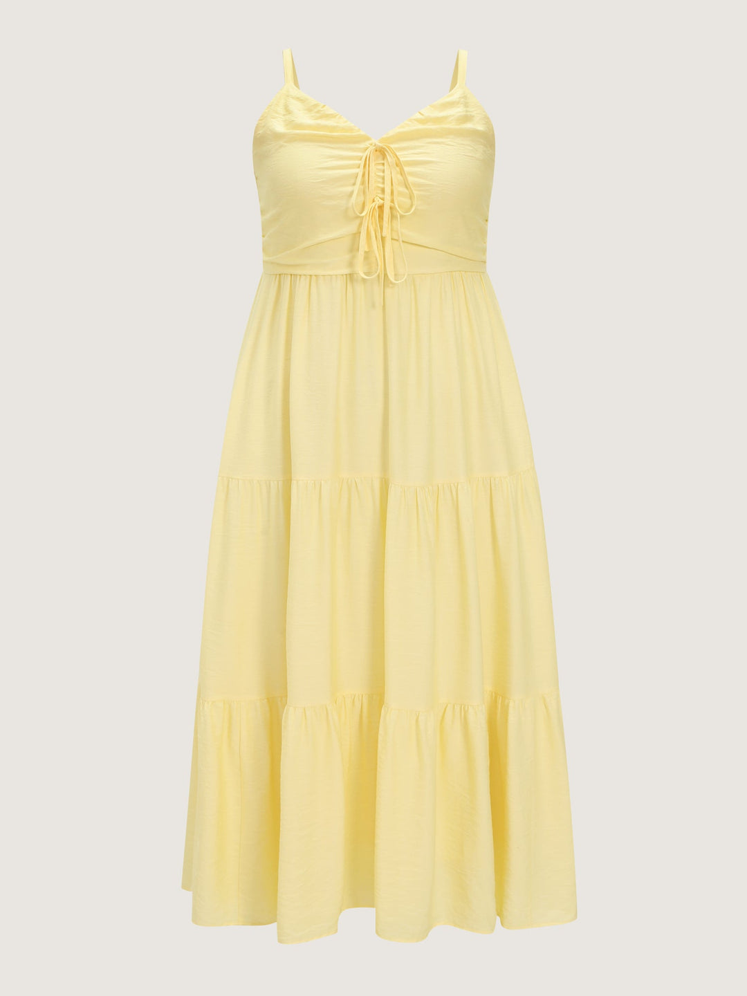 Ruched Bodice Tiered Flowy Maxi Dress