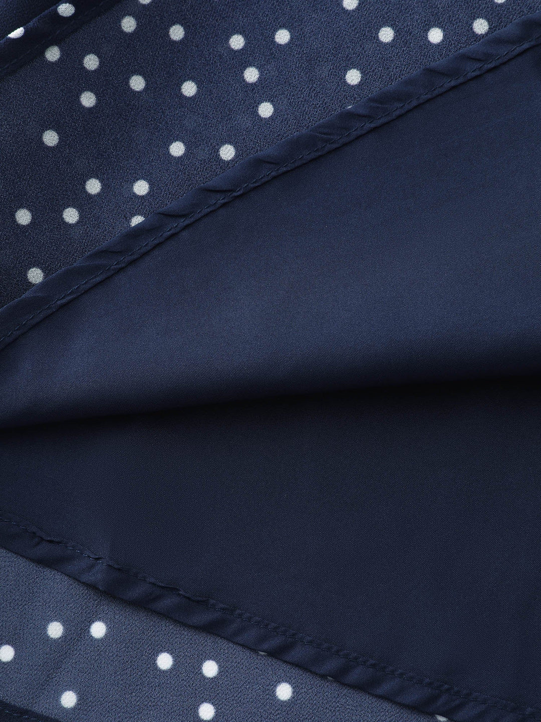 Pretty Polka Dots Ribbon Neckline Midi Dress