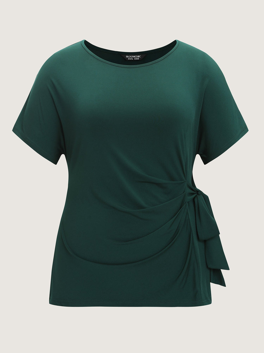 Stretchy Draped Side Tie Blouse