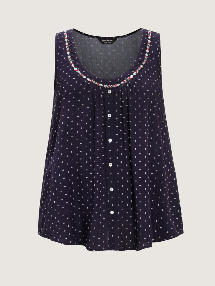 Supersoft Webbed Button Placket Tank Top