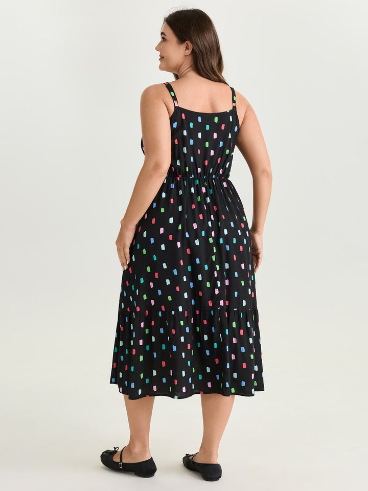 Colorful Geometric Print Cami Midi Dress