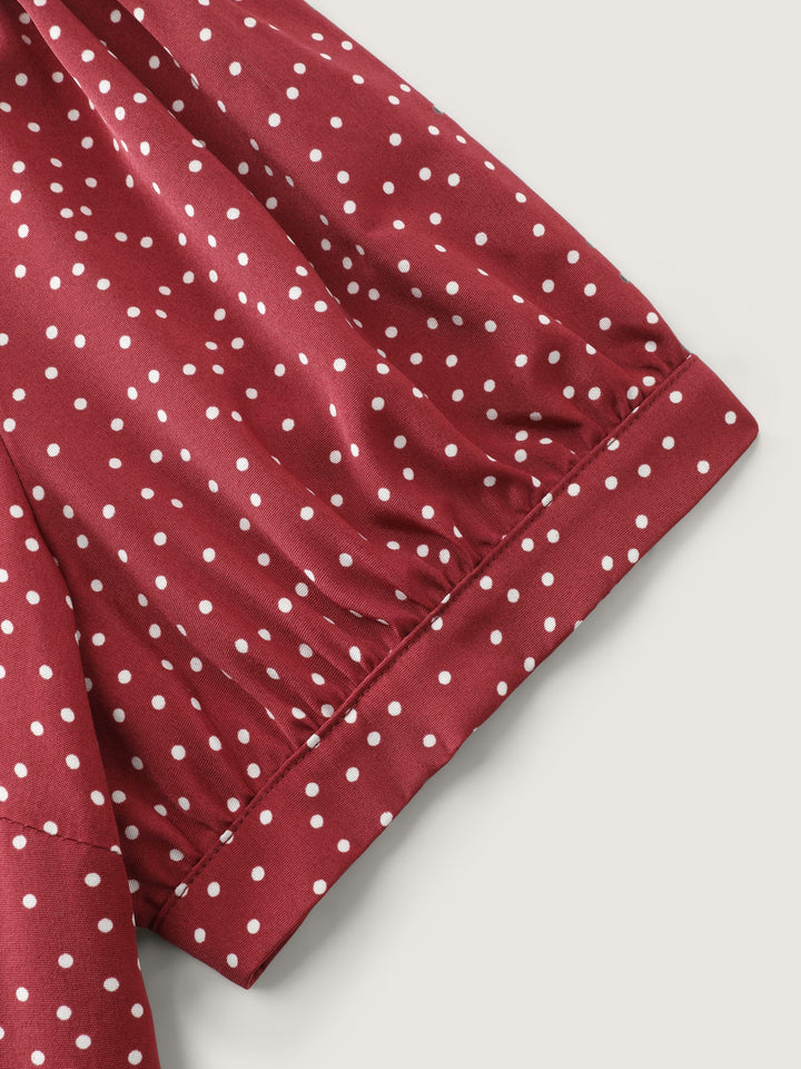 Doll Collar Retro Polka Dots Blouse