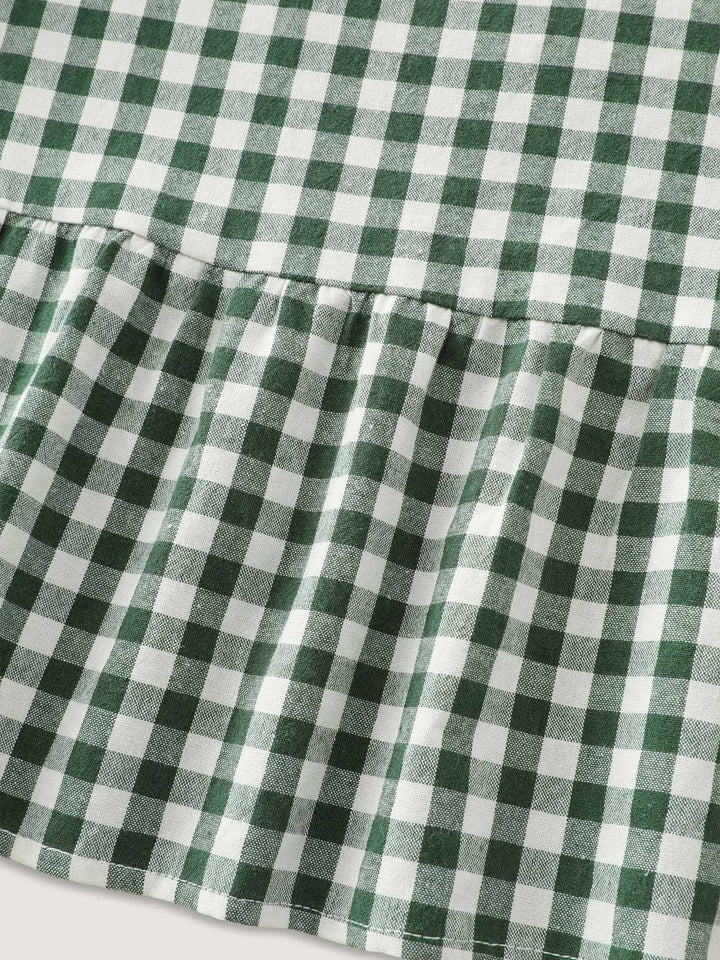 Supersoft Check Print Open Back Blouse