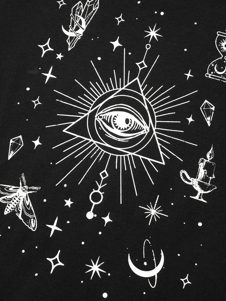 Celestial Print Round Neck T-Shirt