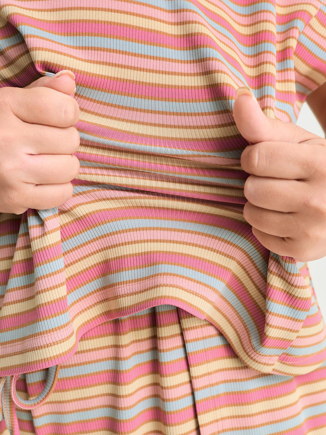 Striped Print Relaxed-Fit T-Shirt